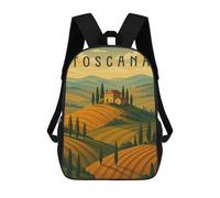 sinyumoney Tuscany Travel Poster Italy - Rolling Hills & Cypress Roads Mochila Escolar Para Secundaria Y Preparatoria. Mochila Informal Para Adolescentes, Chicas, Chicos, Mujeres Y Hombres. 17inch