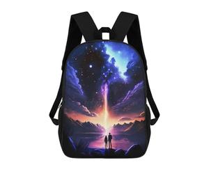 sinyumoney Twilight Galaxy Lake Mochila Escolar Impermeable Para Ordenador, Ideal Para El Campus, Actividades Al Aire Libre, Viajes Y Deportes 17inch