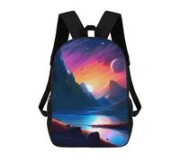 sinyumoney Twilight Mountain River Mochila Escolar, Mochila Infantil Para Niños Y Adolescentes, Regalos, Mochilas De Día Con Impresión 3D, Mochila Escolar, Mochila Para Libros 17inch