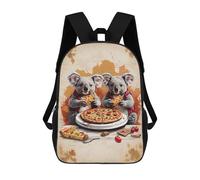 sinyumoney Twin Koalas Eating Pizza Mochilas Mochilas Infantiles Mochila Escolar Mochila Escolar Infantil Impresa En 3D Mochilas De Viaje De Moda Para Niños De Primaria Y Secundaria 17inch