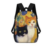 sinyumoney Two Cats in Flowers Mochila Escolar Impresa En 3D 17inch Mochila Escolar Infantil Mochilas De Viaje Mochila Informal De Moda Para Niños Y Estudiantes