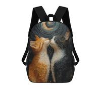 sinyumoney Two Cats Mochila Escolar Para Niños Y Niñas, Mochila Informal De Viaje, Mochila De Gran Capacidad Para El Día A Día 17inch