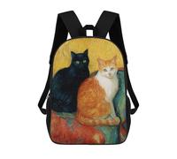 sinyumoney Two Cats on A Chair Painting Mochilas Infantiles Mochila Escolar Impresa En 3D Para Niños Mochilas De Viaje Bolsas Para Libros Para Niños 17inch Mochila Escolar