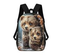 sinyumoney Two Cute Bear Cubs in Winter Mochila Escolar, Mochila Para Portátil, Mochila Unisex Informal Para La Escuela/trabajo/viajes 17inch