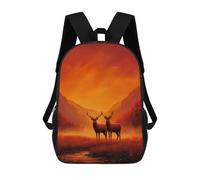 sinyumoney Two Deer in A Fiery Landscape Mochila Escolar Resistente Al Agua, Mochila Escolar De Negocios Para Niñas, Niños Y Adolescentes 17inch