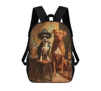 sinyumoney Two Dogs in Bar Setting Mochila Escolar Grande Para Niños Para El Campus, Actividades Al Aire Libre, Viajes Y Deportes 17inch