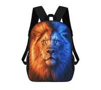 sinyumoney Two-Faced Lion Fire & Ice Mochila Escolar Grande, Ligera E Informal Para Acampar, Aventuras Al Aire Libre Y Viajes Diarios 17inch