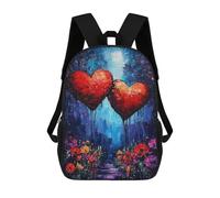 sinyumoney Two Hearts in The Night Mochila Escolar Para Niñas Y Niños, Mochilas De Gran Capacidad, Mochilas Ligeras Para Niños Y Estudiantes 17inch
