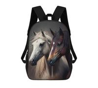 sinyumoney Two Majestic Horses Mochilas Para Niños, Mochilas Escolares Personalizadas En 3D Para Niños Y Niñas, Mochilas Escolares Grandes, Mochilas Informales Para El Día A Día 17inch