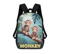 sinyumoney Two Monkeys in Jungle Mochila Escolar Infantil Impresa En 3D, Mochila Informal De Moda Para Niños, Mochila De Viaje De Alta Capacidad Para Libros Para Niños 17inch