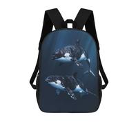 sinyumoney Two Orcas Swimming Mochila Escolar Infantil Impresa En 3D, Mochila Informal De Moda Para Niños, Mochila De Viaje De Alta Capacidad Para Libros Para Niños 17inch