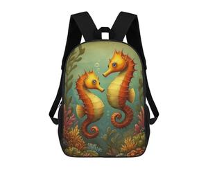 sinyumoney Two Seahorses in Ocean Scene Mochila Escolar Grande Resistente Al Agua Para Portátil Para La Escuela/trabajo/viajes 17inch
