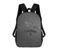 sinyumoney Two Sharks Swimming in The Ocean Mochila Escolar Impresa En 3D 17inch Mochilas De Moda Para Niños, Mochilas Escolares Para Niños De Primaria Y Secundaria
