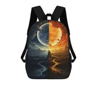 sinyumoney Two Worlds Night Vs. Day Fantasy Landscape Mochilas Para Niños 17inch Mochila Escolar Mochila Escolar Impresa En 3D Para Niños De Primaria Y Secundaria