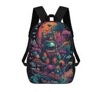 sinyumoney Underwater Astronaut Adventure Mochila Escolar Infantil, Mochilas Impresas En 3D, Mochilas Escolares De Moda Para Niños De Primaria Y Secundaria 17inch