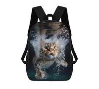 sinyumoney Underwater Cat Adventure Mochila, Mochila Escolar Impresa En 3D, Bolsa Para El Almuerzo Escolar, Mochila De Viaje, Mochila Para Amigos, Mochila Escolar Para Niñas Y Niños 17inch