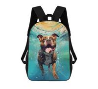sinyumoney Underwater Pitbull Mochila Escolar Para Niños De 17 Pulgadas, Mochila Informal De Viaje Para Niños Y Niñas, Mochila De Gran Capacidad Para El Día A Día 17inch