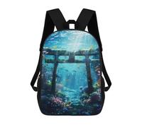 sinyumoney Underwater Torii Gate Mochila Escolar Impermeable Para Ordenador, Ideal Para El Campus, Actividades Al Aire Libre, Viajes Y Deportes 17inch