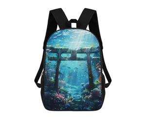 sinyumoney Underwater Torii Gate Mochila Escolar Impermeable Para Ordenador, Ideal Para El Campus, Actividades Al Aire Libre, Viajes Y Deportes 17inch