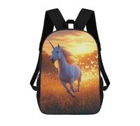 sinyumoney Unicorn Galloping In Golden Field Mochila Escolar Infantil Estampada Para Adultos Y Niños, Mochila De Viaje Para El Día A Día 17inch