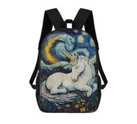 sinyumoney Unicorn Sleeping Starry Night Mochila Ronaldo, Mochila Infantil, Mochila Escolar Para Estudiantes, Mochila Para Libros, Mochila Escolar Impresa En 3D Para Niños Y Niñas, 17inch