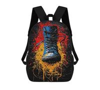 sinyumoney Urban Impact Contemporary Expressionist Boot Artwork Mochila Escolar Para Niñas 17inch Mochila Informal Ligera Para Niños Y Niñas, Ideal Para Estudiantes De Secundaria