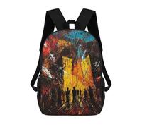 sinyumoney Urban Inferno - Expressionist Cityscape in Chaos Mochila, Mochila Infantil, Mochila Escolar Para Estudiantes, Mochila Para Libros, Mochila Escolar Impresa En 3D Para Niños Y Niñas 17inch