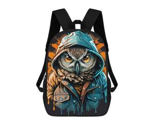 sinyumoney Urban Owl in Hoodie Mochila Escolar Impresa En 3D Para Niños, Mochila Escolar Informal De Moda Para Viajes Para Niños Y Estudiantes 17inch