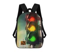 sinyumoney Urban Traffic Signal Mochila Escolar Para Niñas Y Niños, Mochilas De Gran Capacidad, Mochilas Ligeras Para Niños Y Estudiantes 17inch