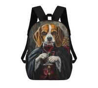 sinyumoney Vampire Beagle with Wine Glass Mochila Escolar Infantil Impresa En 3D 17inch Mochilas De Moda Para Niños De Primaria Y Secundaria