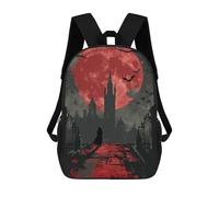 sinyumoney Vampire Gothic City Spooky Mochila Escolar Para Niños, Mochila Escolar De Gran Capacidad Para Niños, Mochila Escolar 3D, Regalos Para Niños 17inch