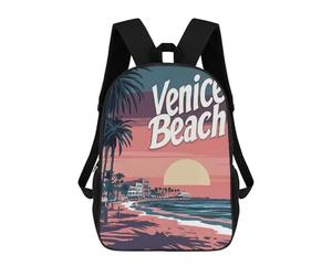 sinyumoney Venice Beach Sunset Mochila Escolar Informal Para El Día A Día, Ideal Para El Trabajo, El Colegio, El Camping, Las Aventuras Al Aire Libre Y Los Viajes Diarios 17inch