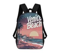 sinyumoney Venice Beach Sunset Mochila, Mochila Infantil, Mochila Escolar Para Estudiantes, Mochila Para Libros, Mochila Escolar Impresa En 3D Para Niños Y Niñas 17inch