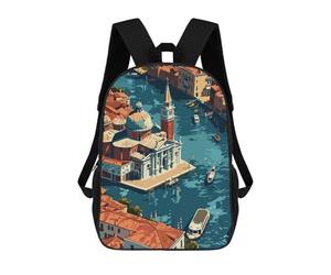 sinyumoney Venice from Above Mochila Escolar Mochila Para Niños Impresa En 3D Mochilas Infantiles Para Niños Y Niñas Mochilas Escolares Mochilas De Viaje Para Niños 17inch