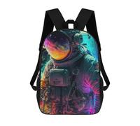 sinyumoney Vibrant Astronaut Artwork -2 Mochila Infantil, Mochila Escolar De Gran Capacidad Para Estudiantes, Mochila Para Libros, Mochila Para Niños, Niñas, Adultos Y Adolescentes 17inch