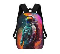 sinyumoney Vibrant Astronaut Artwork -3 Mochila Escolar Infantil, Mochilas Impresas En 3D, Mochilas Escolares De Moda Para Niños De Primaria Y Secundaria 17inch