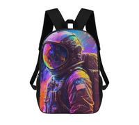 sinyumoney Vibrant Astronaut Artwork -4 Mochila Escolar Impresa En 3D Mochila Escolar De Moda Para Niños Mochilas Para Niños Estudiantes De Secundaria 17inch