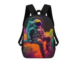 sinyumoney Vibrant Astronaut Dreamscape Mochila Escolar Mochilas Escolares Para Niñas Y Niños Mochila Con Bolsillo Mochila Escolar De Moda Para Niños 17inch