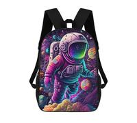 sinyumoney Vibrant Astronaut in Space -2 Mochila Escolar Impresa En 3D Para Niños Y Niñas, Mochila Para Portátil Para Niños/estudiantes/adultos 17inch