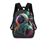 sinyumoney Vibrant Astronaut in Space -4 Mochila Infantil Para Niñas Y Niños, Mochila De Día, Escuela Primaria, Perfecta Para La Vuelta Al Cole O Educación Física, Regalos Y Viajes 17inch