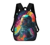 sinyumoney Vibrant Astronaut in Space -6 Mochila Escolar Para Niños, Mochila Escolar Impresa En 3D Para Estudiantes De Primaria Y Secundaria 17inch