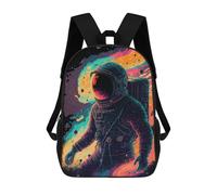 sinyumoney Vibrant Astronaut in Space -7 Mochilas Para Niños Mochila Escolar Mochila Escolar Impresa En 3D Para Niños Estudiantes De Primaria Y Secundaria 17inch