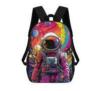 sinyumoney Vibrant Astronaut in Space Mochila De Peluche Con Dibujos Animados, Mochila 3D Para Niños, Bolsa Escolar, Idea De Regalo De Cumpleaños Para Niños Y Niñas 17inch