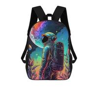sinyumoney Vibrant Astronaut Journey -1 Mochila Escolar Infantil Con Impresión 3D, Mochila Escolar Informal Para Niños De Primaria Y Secundaria 17inch
