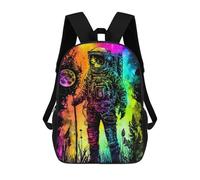 sinyumoney Vibrant Astronaut Journey -5 Mochila Escolar Para Niños, Mochila Escolar Impresa En 3D Para Estudiantes De Primaria Y Secundaria 17inch