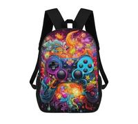 sinyumoney Vibrant Controller Artwork Mochila Mochila Informal Para El Día A Día, Para La Escuela, El Trabajo, Viajes, Camping, Aventuras Al Aire Libre Y Viajes Diarios 17inch