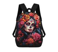 sinyumoney Vibrant Dia De Muertos Mochila Escolar Infantil Impresa En 3D Para Niños, Mochilas De Viaje, Bolsas Para Libros, Mochila Escolar Infantil 17inch