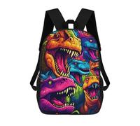 sinyumoney Vibrant Dinosaur Collage Mochila Escolar Infantil, Mochilas Impresas En 3D, Mochilas Escolares De Moda Para Niños De Primaria Y Secundaria 17inch