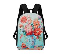 sinyumoney Vibrant Floral Arrangement in Blue Vase Mochila Escolar Impresa En 3D Mochila Escolar De Moda Para Niños Mochilas Para Niños Estudiantes De Secundaria 17inch