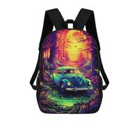 sinyumoney Vibrant Forest Sunset Beetle Mochila Escolar Impresa En 3D 17inch Mochila Escolar Infantil Mochilas De Viaje Mochila Informal De Moda Para Niños Y Estudiantes